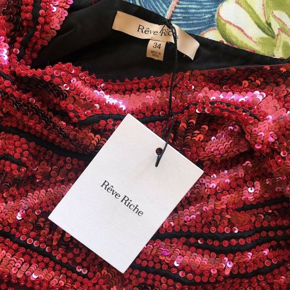 Rêve Riche Fabienne Midi Dress Red Zebra Multi - Picture 8 of 9